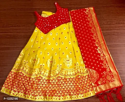 Beautiful Banarasi Silk Semi Stitched Lehenga Choli for Women-thumb0