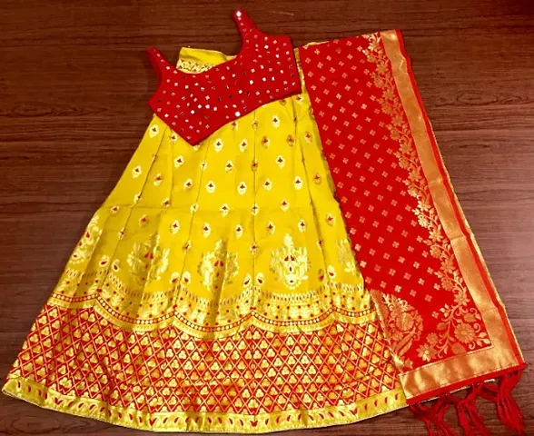 Beautiful Banarasi Silk Self Design Lehenga Choli For Women