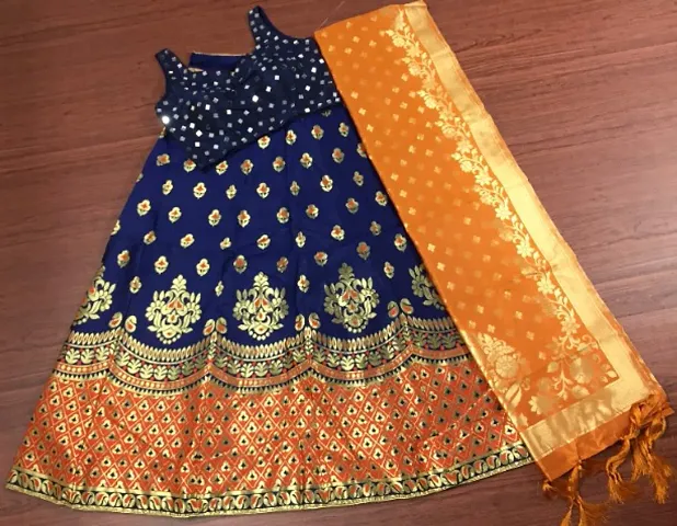 Beautiful Art Silk Woven Design Lehenga Choli For Women
