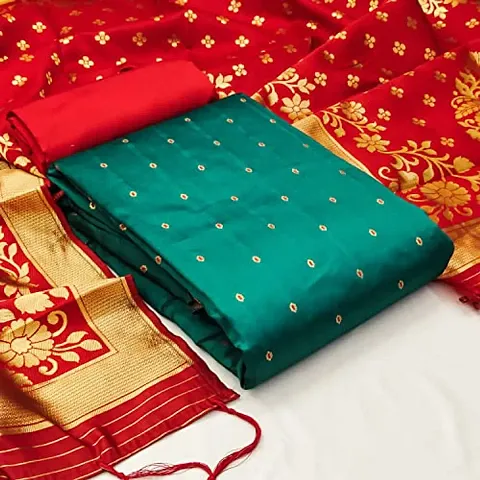 Stylish Banarasi Silk Jacquard Unstitched Suit