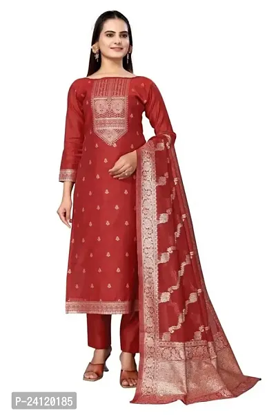 Classic Banarasi Silk Dress Material With Dupatta