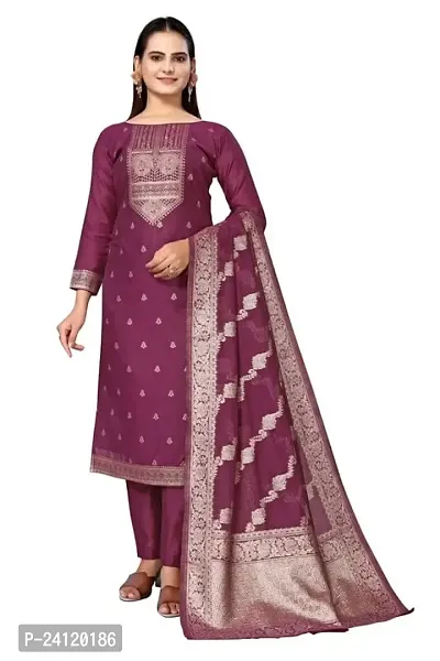 Classic Banarasi Silk Dress Material With Dupatta