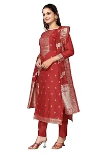 Classic Banarasi Silk Dress Material With Dupatta-thumb1