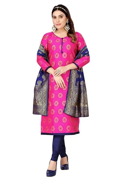 Stylish Banarasi Silk Woven Salwar Suit Dress Material with Dupatta