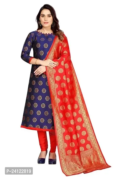 Classic Banarasi Silk Dress Material With Dupatta-thumb0