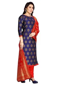 Classic Banarasi Silk Dress Material With Dupatta-thumb1