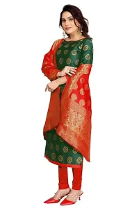 Classic Banarasi Silk Dress Material With Dupatta-thumb1