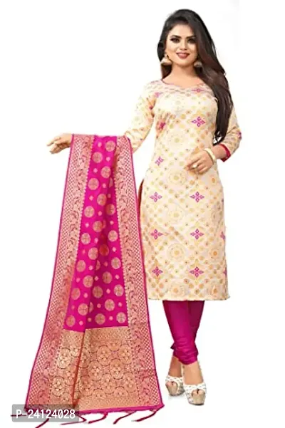 Classic Banarasi Silk Dress Material With Dupatta