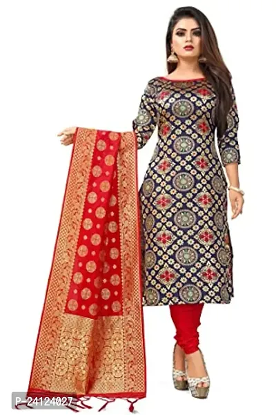 Classic Banarasi Silk Dress Material With Dupatta