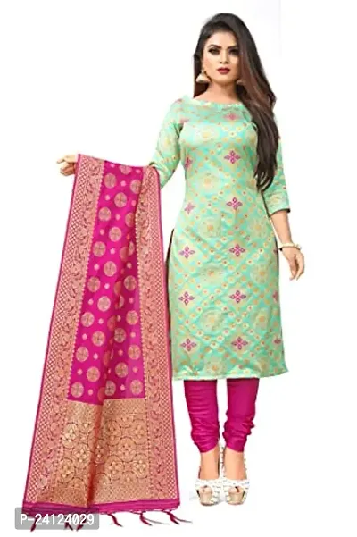 Classic Banarasi Silk Dress Material With Dupatta-thumb0