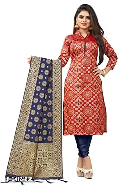 Classic Banarasi Silk Dress Material With Dupatta