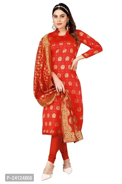 Classic Banarasi Silk Dress Material With Dupatta For Women