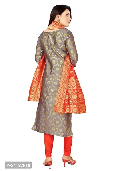 Classic Banarasi Silk Dress Material With Dupatta For Women-thumb4