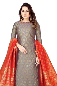 Classic Banarasi Silk Dress Material With Dupatta For Women-thumb1