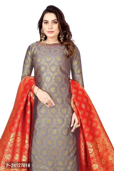 Classic Banarasi Silk Dress Material With Dupatta For Women-thumb2