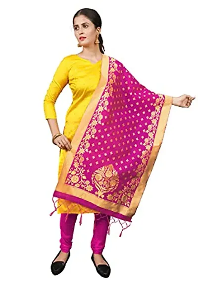 Rajlaxmi Women's Blend Silk Unstiched Dress Material With Banrasi Dupatta (SFNT_ST_1012)