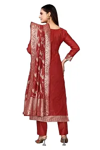 Classic Jacquard  Banarasi Silk Dress Material With Dupatta For Women-thumb2