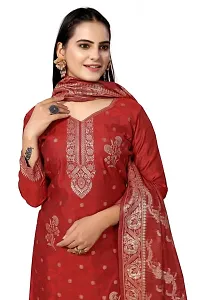 Classic Jacquard  Banarasi Silk Dress Material With Dupatta For Women-thumb1