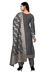 Classic Jacquard  Banarasi Silk Dress Material With Dupatta For Women-thumb2