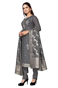 Classic Jacquard  Banarasi Silk Dress Material With Dupatta For Women-thumb1