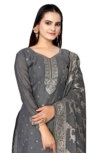 Classic Jacquard  Banarasi Silk Dress Material With Dupatta For Women-thumb3