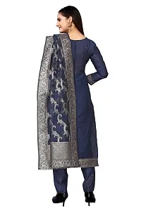 Classic Jacquard  Banarasi Silk Dress Material With Dupatta For Women-thumb2