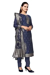 Classic Jacquard  Banarasi Silk Dress Material With Dupatta For Women-thumb3