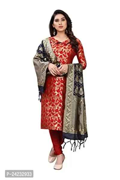 Classic Banarasi Silk Jacquard Dress Material with Dupatta for Women