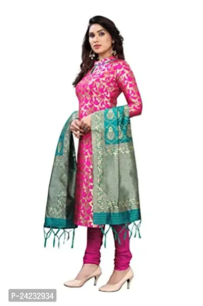 Classic Banarasi Silk Jacquard Dress Material with Dupatta for Women-thumb4