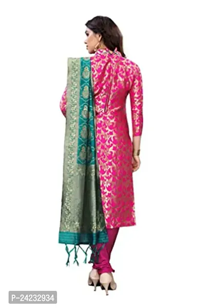 Classic Banarasi Silk Jacquard Dress Material with Dupatta for Women-thumb2