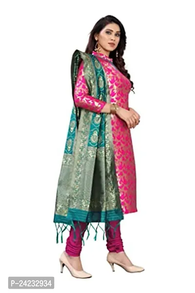 Classic Banarasi Silk Jacquard Dress Material with Dupatta for Women-thumb3