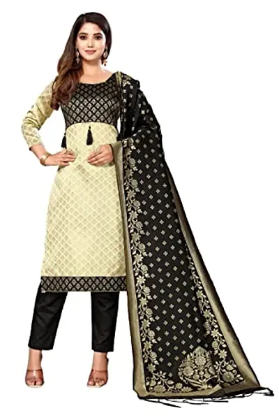 Womens Jacquard Un-Stitched Woven Salwar Suit (Dress) Material With Dupatta.(Eva)