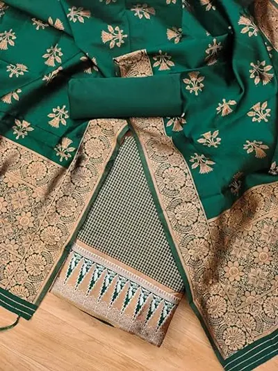 Stylish Banarasi Silk Jacquard Unstitched Suit