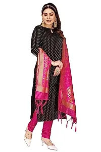 Womens Jacquard Black Banarasi Silk Woven Salwar Suit (Dress) Material With Dupatta-thumb2