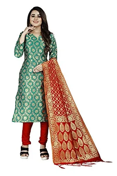 Rajlaxmi Women's Blend Silk Unstiched Dress Material With Banrasi Dupatta (SFNT_ST_1006)