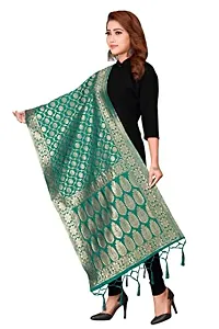 Womens Rama Banarasi Silk Zari Woven Dupatta/Chunni With Tassel(DUP_SS)-thumb2