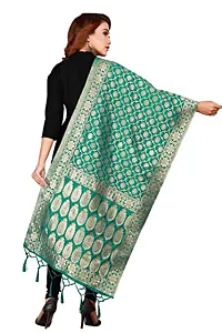 Womens Rama Banarasi Silk Zari Woven Dupatta/Chunni With Tassel(DUP_SS)-thumb1