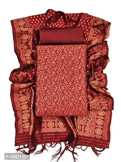 Classic Banarasi Silk Dress Material with Dupatta for Women