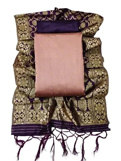 Classic Banarasi Silk Dress Material with Dupatta for Women