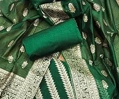 Classic Banarasi Silk Jacquard Dress Material with Dupatta for Women-thumb3