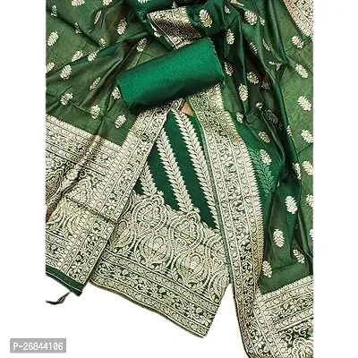 Classic Banarasi Silk Jacquard Dress Material with Dupatta for Women-thumb3