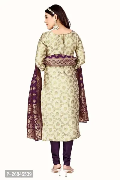 Classic Banarasi Silk Jacquard Dress Material with Dupatta for Women-thumb3