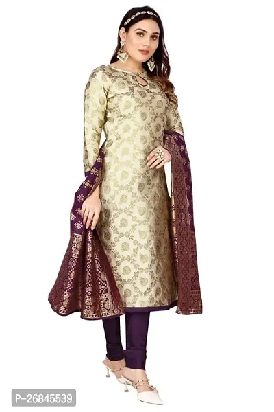 Classic Banarasi Silk Jacquard Dress Material with Dupatta for Women-thumb4