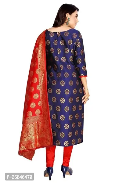 Classic Banarasi Silk Jacquard Dress Material with Dupatta for Women-thumb3