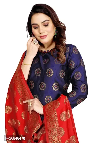 Classic Banarasi Silk Jacquard Dress Material with Dupatta for Women-thumb4