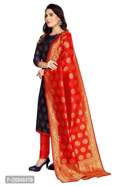 Classic Banarasi Silk Jacquard Dress Material with Dupatta for Women-thumb2