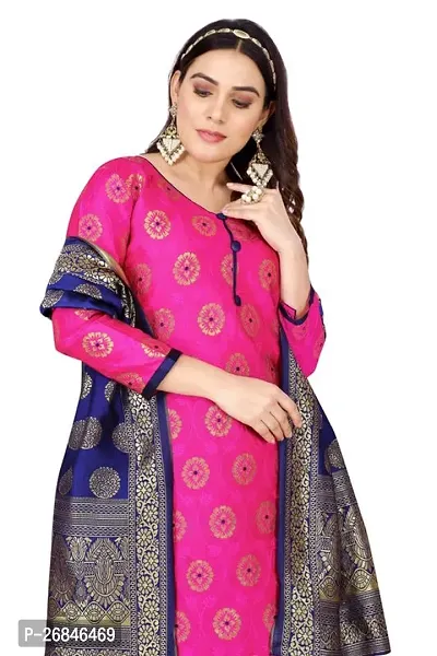 Classic Banarasi Silk Jacquard Dress Material with Dupatta for Women-thumb2