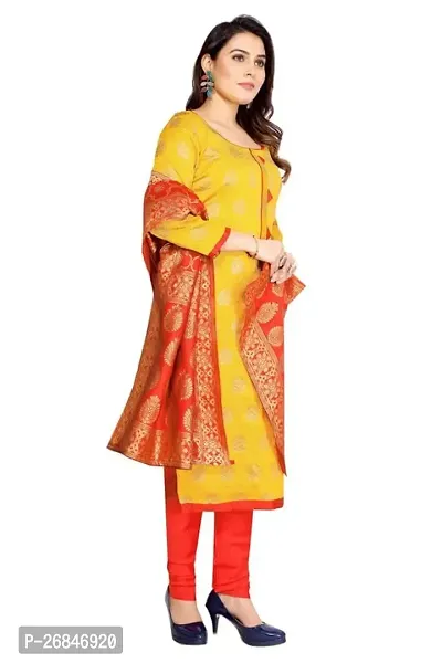 Classic Banarasi Silk Jacquard Dress Material with Dupatta for Women-thumb3