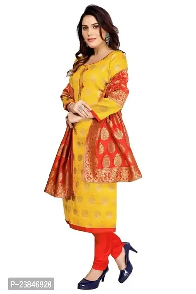 Classic Banarasi Silk Jacquard Dress Material with Dupatta for Women-thumb2