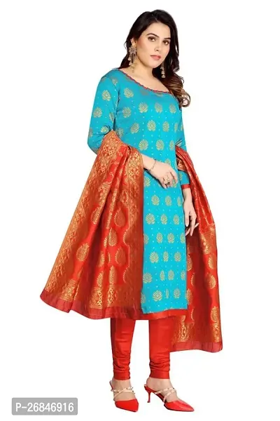 Classic Banarasi Silk Jacquard Dress Material with Dupatta for Women-thumb3